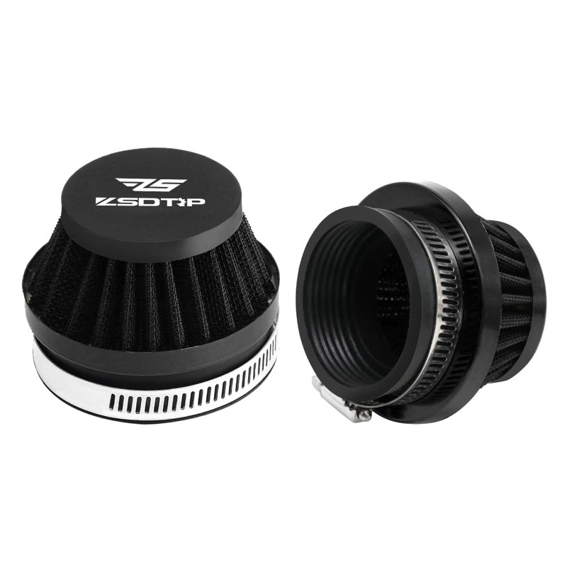 ZSDTRP 2PCS Motorcycle 38MM Air Intake Filter Universal Carburetor Air Filter Cleaner for Dirt Pit ATV SSR TTR Bike Breather Filter Fit for Many Different Carburetors (Black 38MM) - Image 1